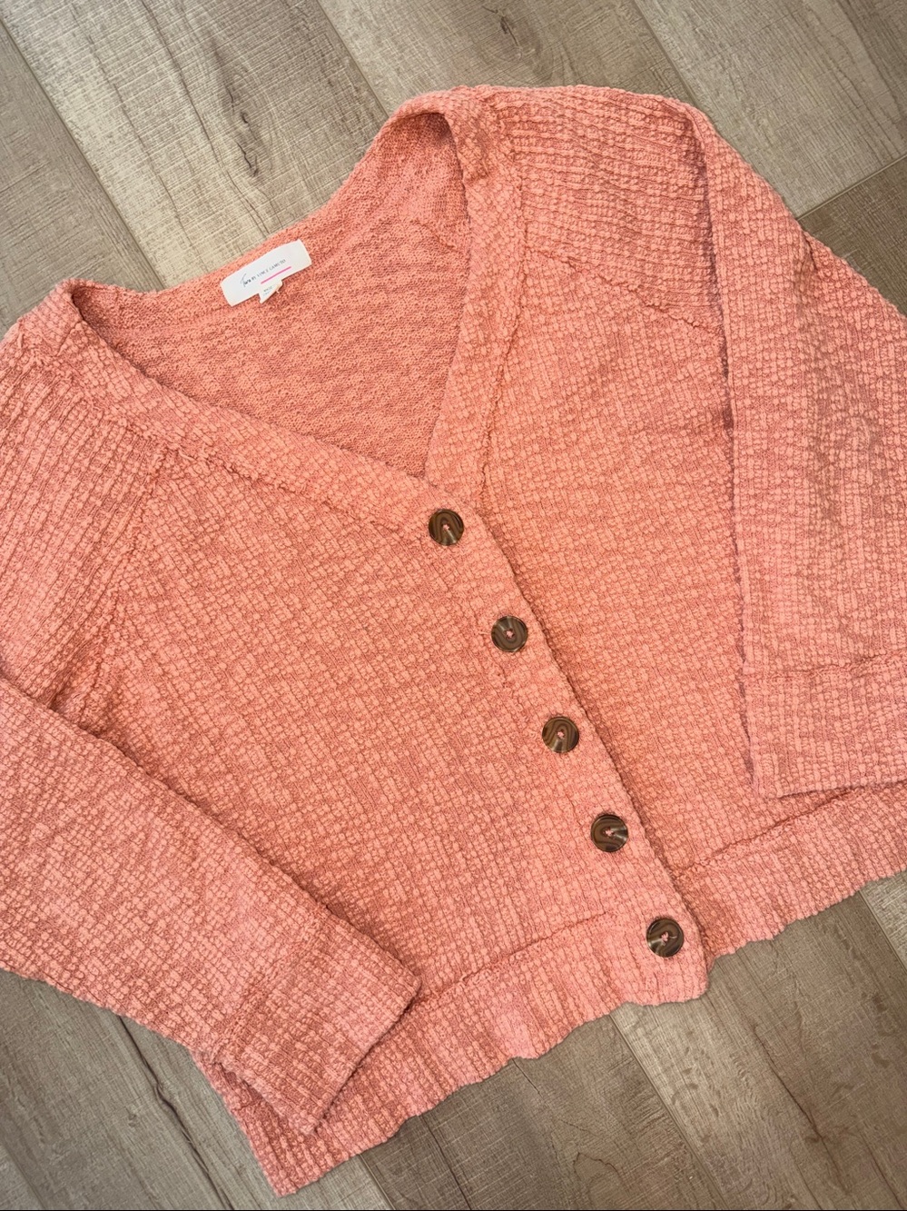 two by Vince Camuto textured button up cardigan sweater - XL - Peach
